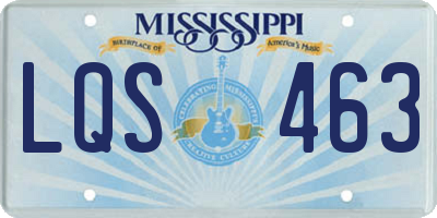 MS license plate LQS463