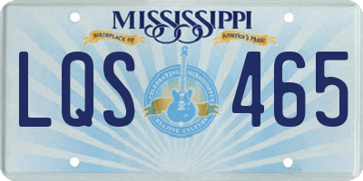 MS license plate LQS465