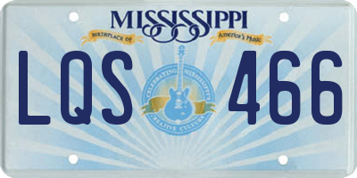 MS license plate LQS466