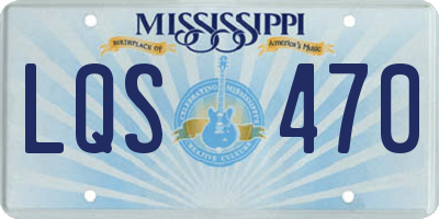 MS license plate LQS470