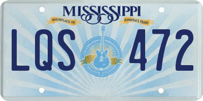 MS license plate LQS472