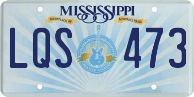MS license plate LQS473