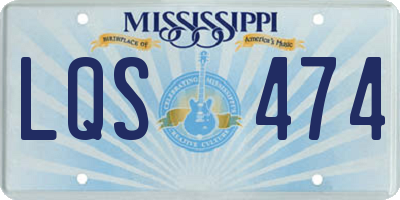 MS license plate LQS474