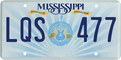 MS license plate LQS477