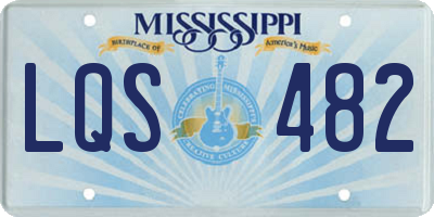 MS license plate LQS482