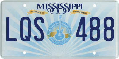 MS license plate LQS488