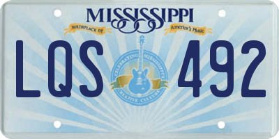 MS license plate LQS492