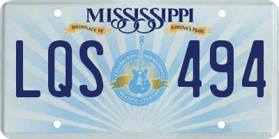 MS license plate LQS494