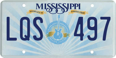 MS license plate LQS497
