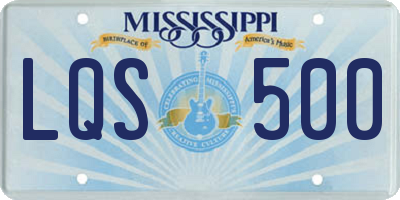 MS license plate LQS500