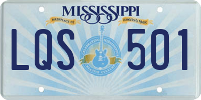 MS license plate LQS501