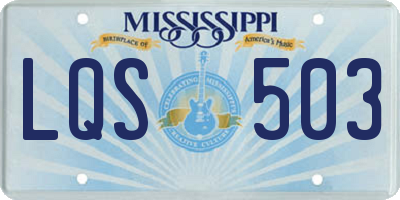 MS license plate LQS503