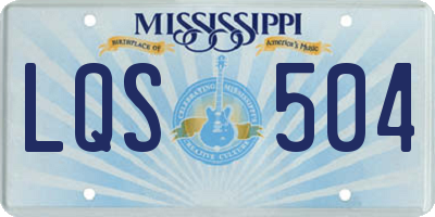 MS license plate LQS504