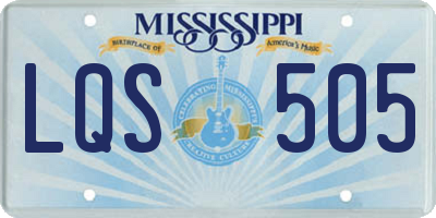 MS license plate LQS505