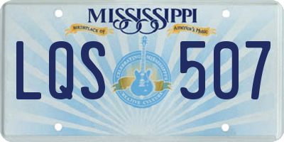 MS license plate LQS507