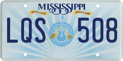 MS license plate LQS508