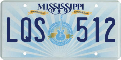 MS license plate LQS512