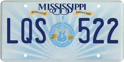 MS license plate LQS522
