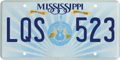 MS license plate LQS523