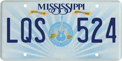 MS license plate LQS524
