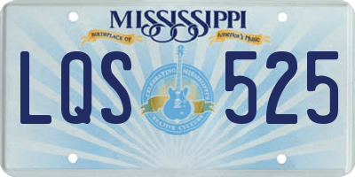 MS license plate LQS525
