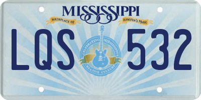 MS license plate LQS532