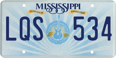 MS license plate LQS534