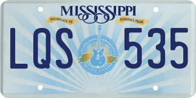 MS license plate LQS535