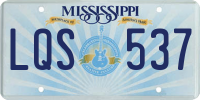 MS license plate LQS537