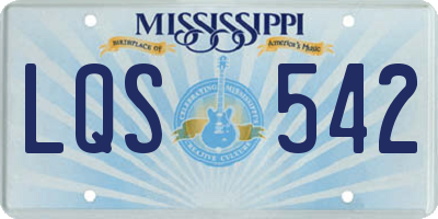 MS license plate LQS542