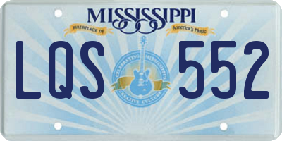 MS license plate LQS552