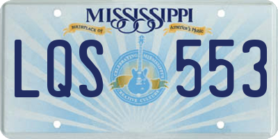 MS license plate LQS553