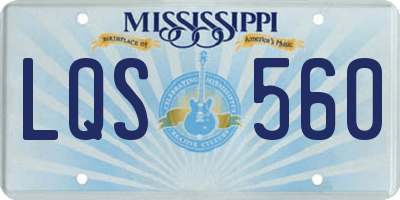 MS license plate LQS560