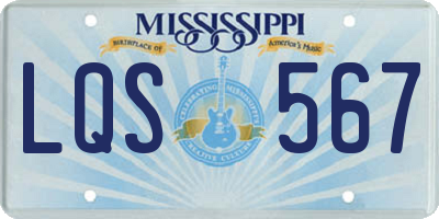 MS license plate LQS567