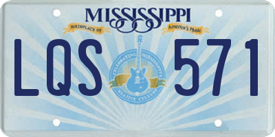 MS license plate LQS571