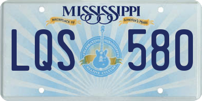 MS license plate LQS580