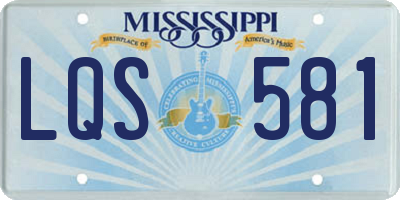 MS license plate LQS581
