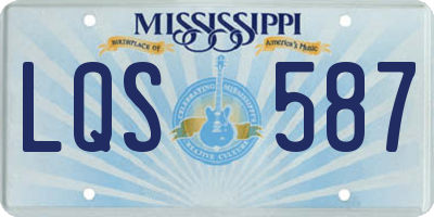 MS license plate LQS587