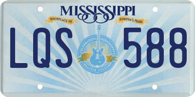 MS license plate LQS588