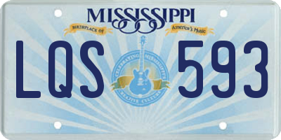MS license plate LQS593