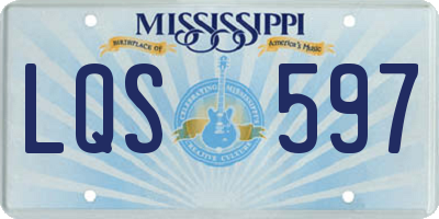 MS license plate LQS597