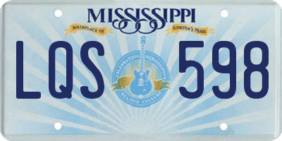 MS license plate LQS598