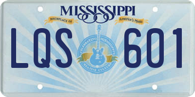 MS license plate LQS601