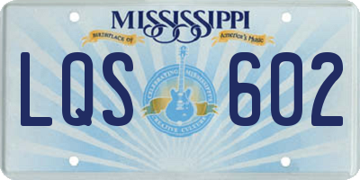 MS license plate LQS602