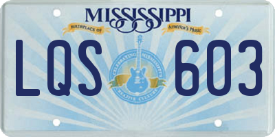MS license plate LQS603