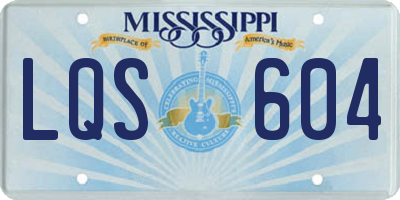 MS license plate LQS604