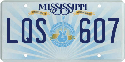 MS license plate LQS607
