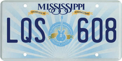 MS license plate LQS608