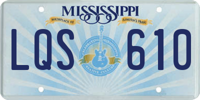 MS license plate LQS610
