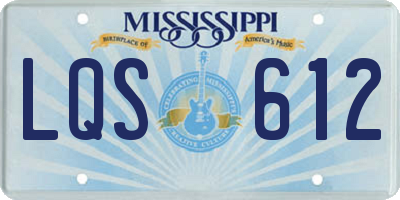 MS license plate LQS612